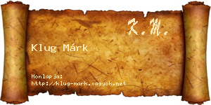 Klug Márk névjegykártya