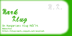 mark klug business card